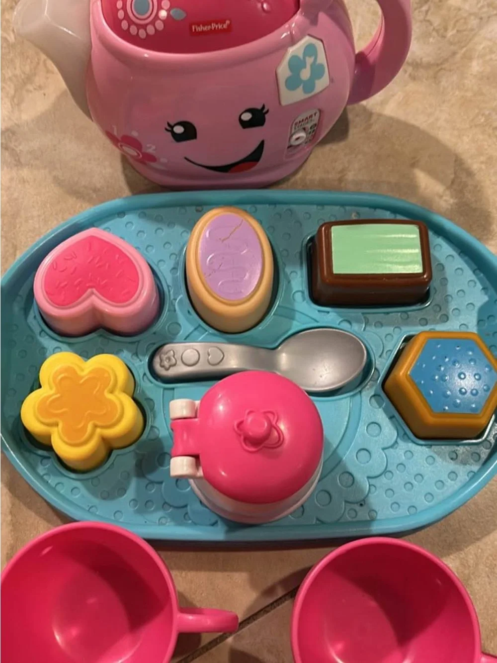 Kids Pink Fisher Price Talking Tea Set